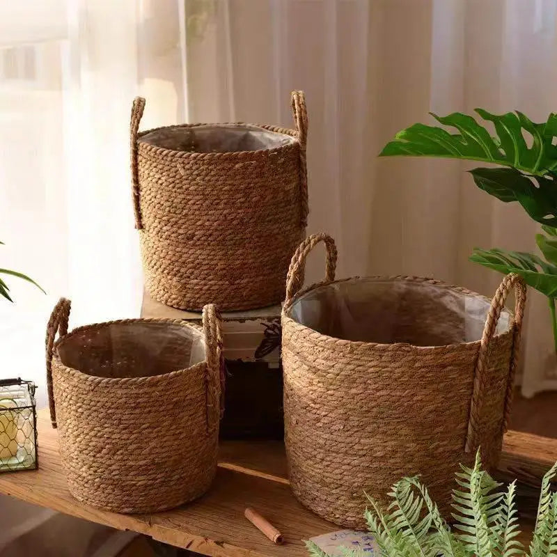 Maré-Panier de rangement en fibres naturelles – Style bohème élégant