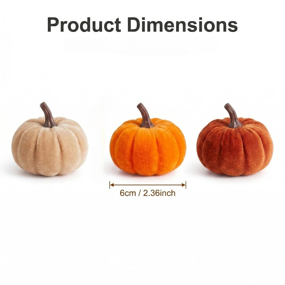 Lot de 12 citrouilles en velours – Décoration d’automne