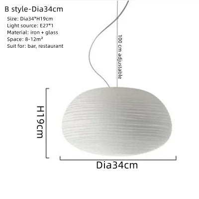 Gheisha-Suspension esprit Japandi Wabi-Sabi – Luminaire design en papier de riz