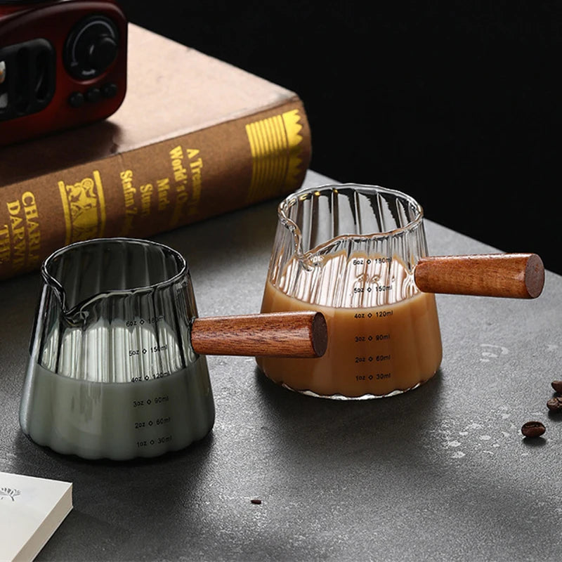 Nespresso-Tasse doseuse expresso en verre avec anse en bois – 180 ml