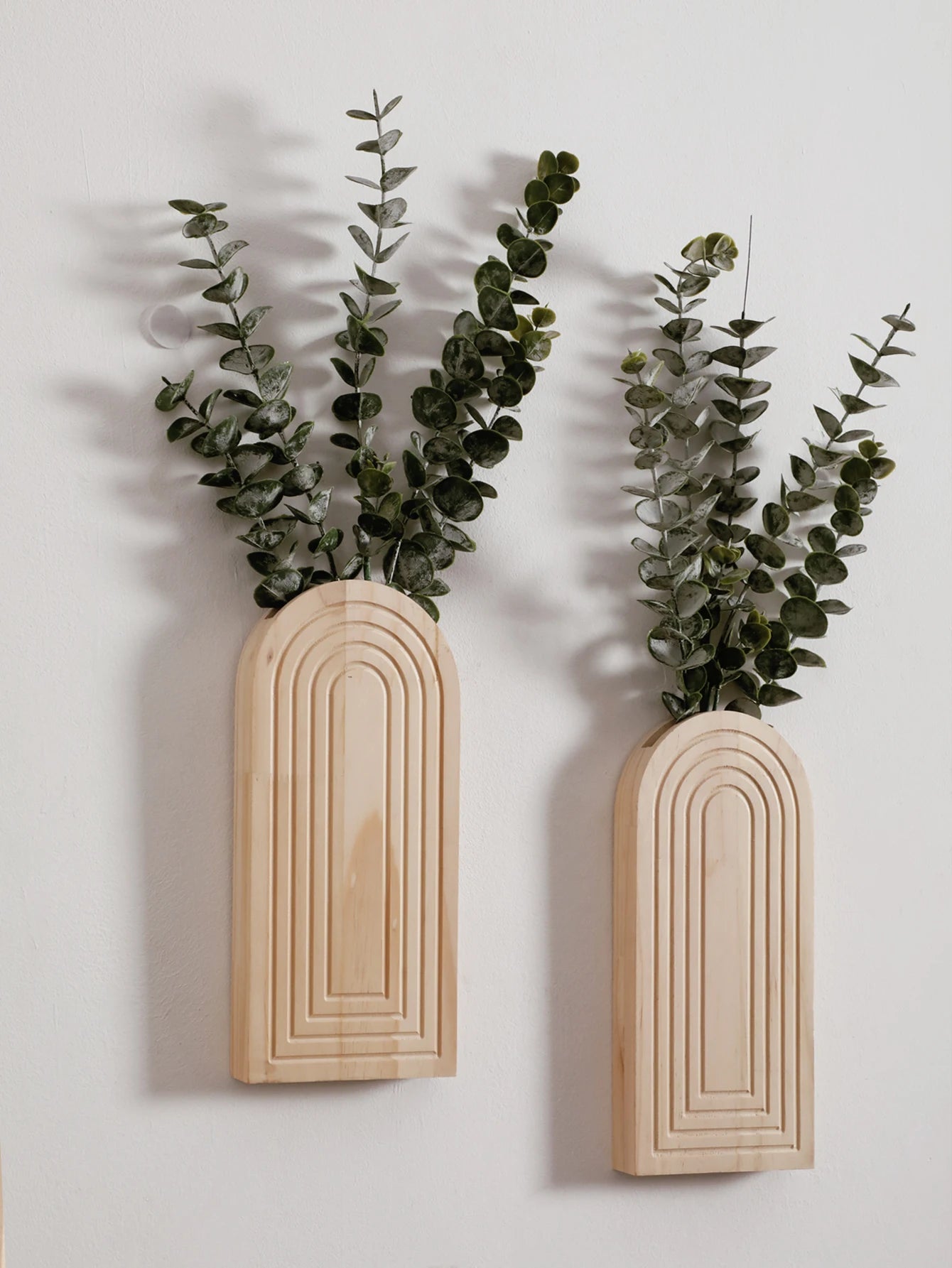 Fuita-Vase mural en bois bohème – décoration murale naturelle (à l’unité ou en lot de 2)