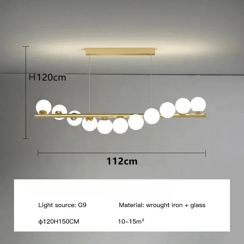 Vella-Lustre design suspendu à globes LED – suspension moderne salle à manger