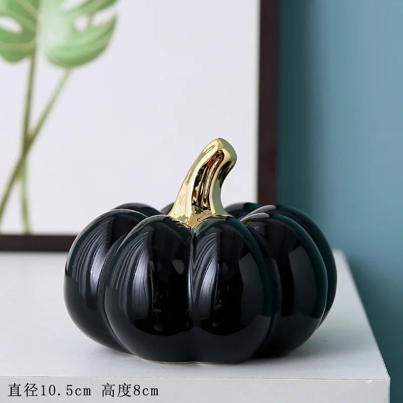 Citrouille décorative en céramique émaillée – Plusieurs coloris