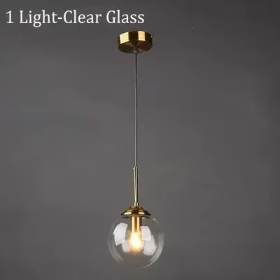 Marbella-Suspension verre ambré design – Luminaire moderne E27 pour salon ou salle à manger
