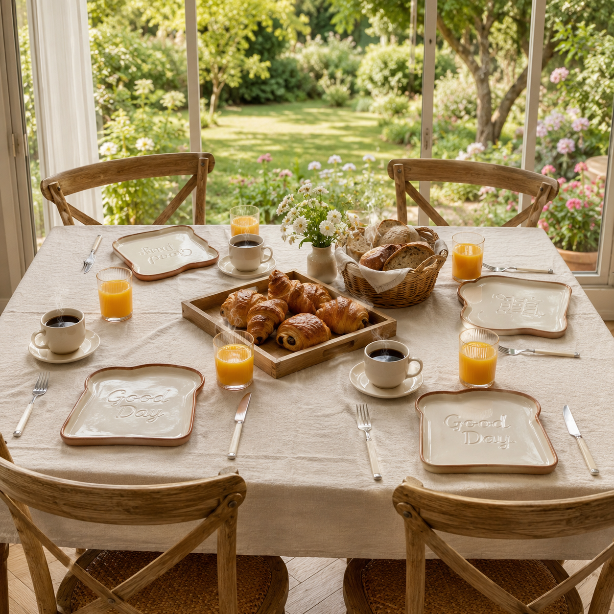 Brunch-Assiette décorative en céramique en forme de toast