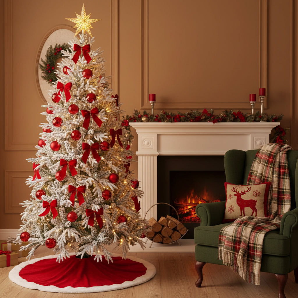 Sapin de Noël Artificiel 230 cm Éclairé – Effet Neige et Lumières LED