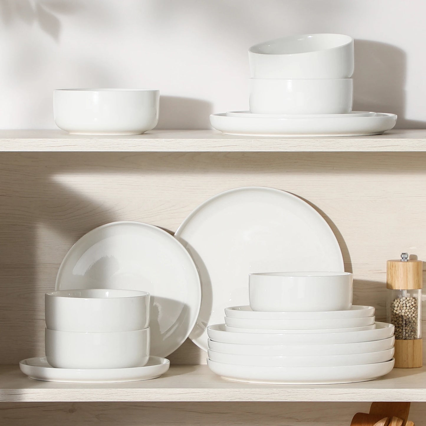 Pilla-Service de table en porcelaine blanche 18 pièces pour 6 personnes – Élégance intemporelle