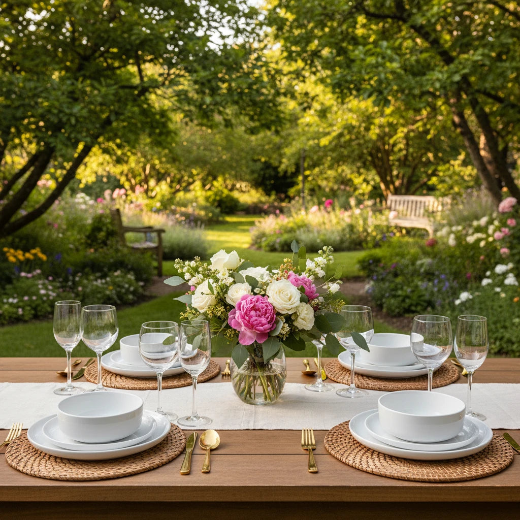 Pilla-Service de table en porcelaine blanche 18 pièces pour 6 personnes – Élégance intemporelle