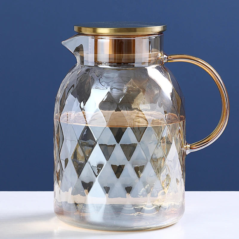 Ombré-Théière et tasse en verre ambré texturé