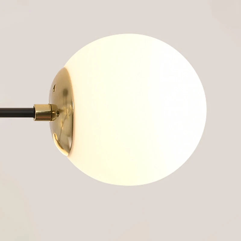 Bubble-Lustre design noir et or à globes en verre – suspension moderne salon