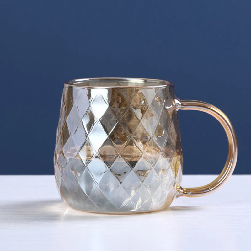 Ombré-Théière et tasse en verre ambré texturé
