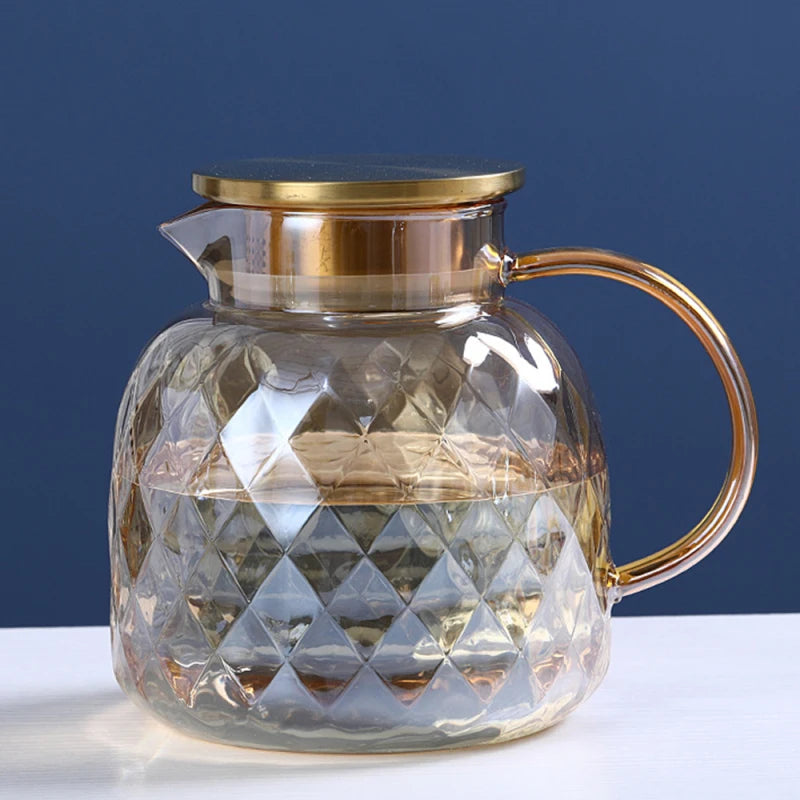 Ombré-Théière et tasse en verre ambré texturé