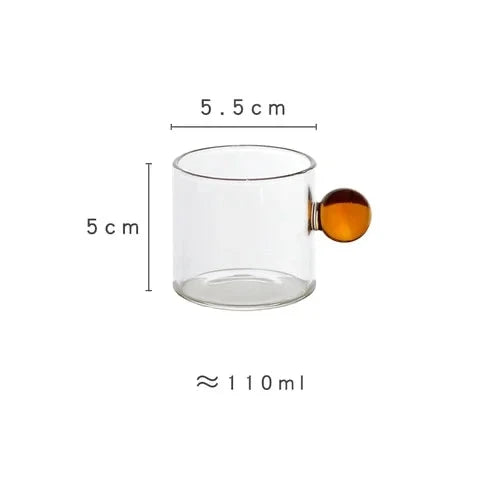 Bubble-Tasses expresso en verre avec anse boule – Lot de 2
