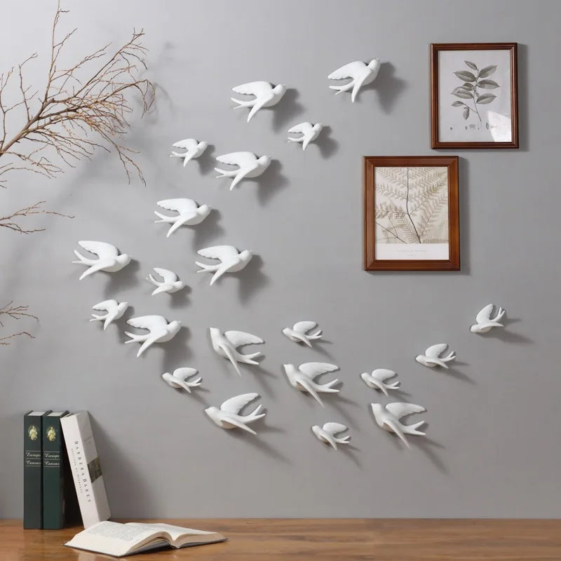 Libra-Sculpture murale oiseaux en céramique – décoration murale design minimaliste