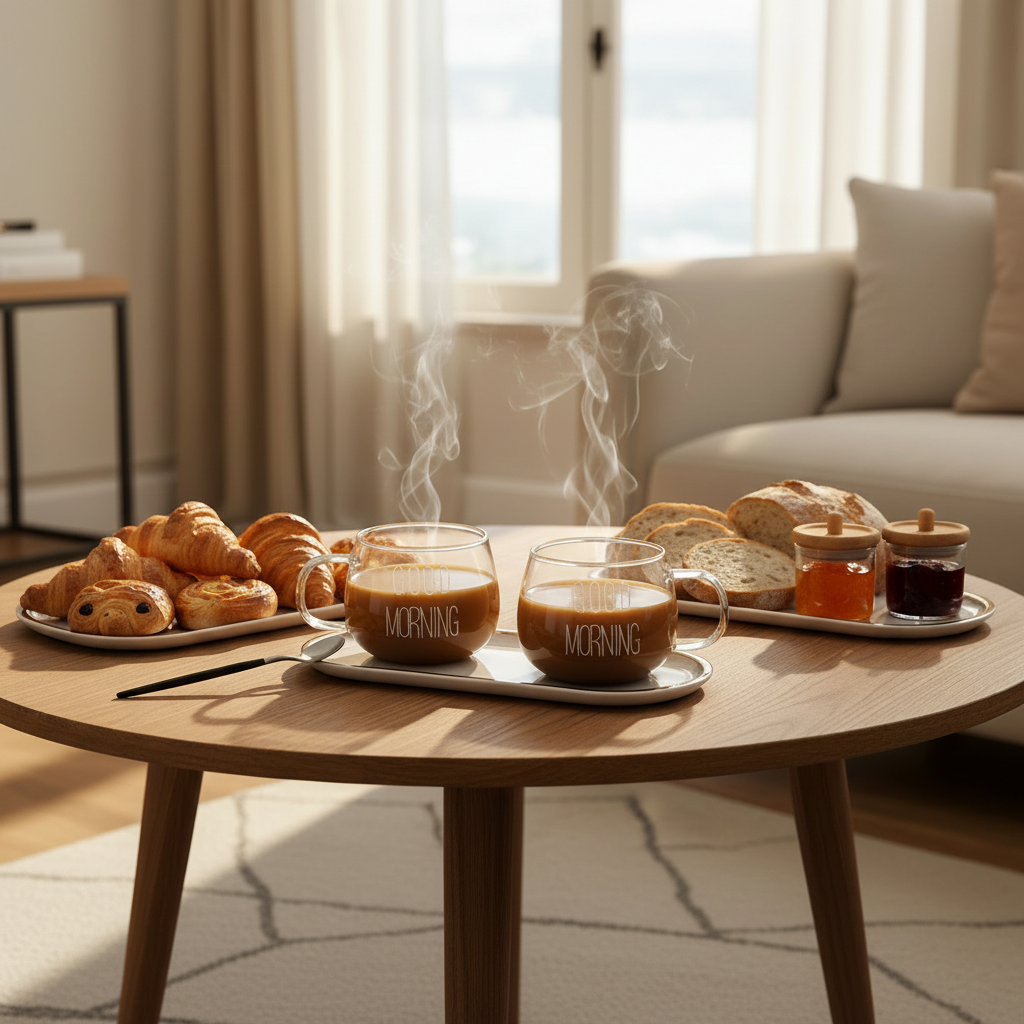 Brunch-Tasse en verre transparente avec inscription – 350 à 400 ml