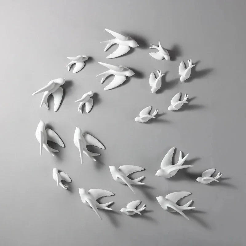 Libra-Sculpture murale oiseaux en céramique – décoration murale design minimaliste