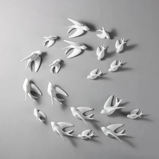 Libra-Sculpture murale oiseaux en céramique – décoration murale design minimaliste