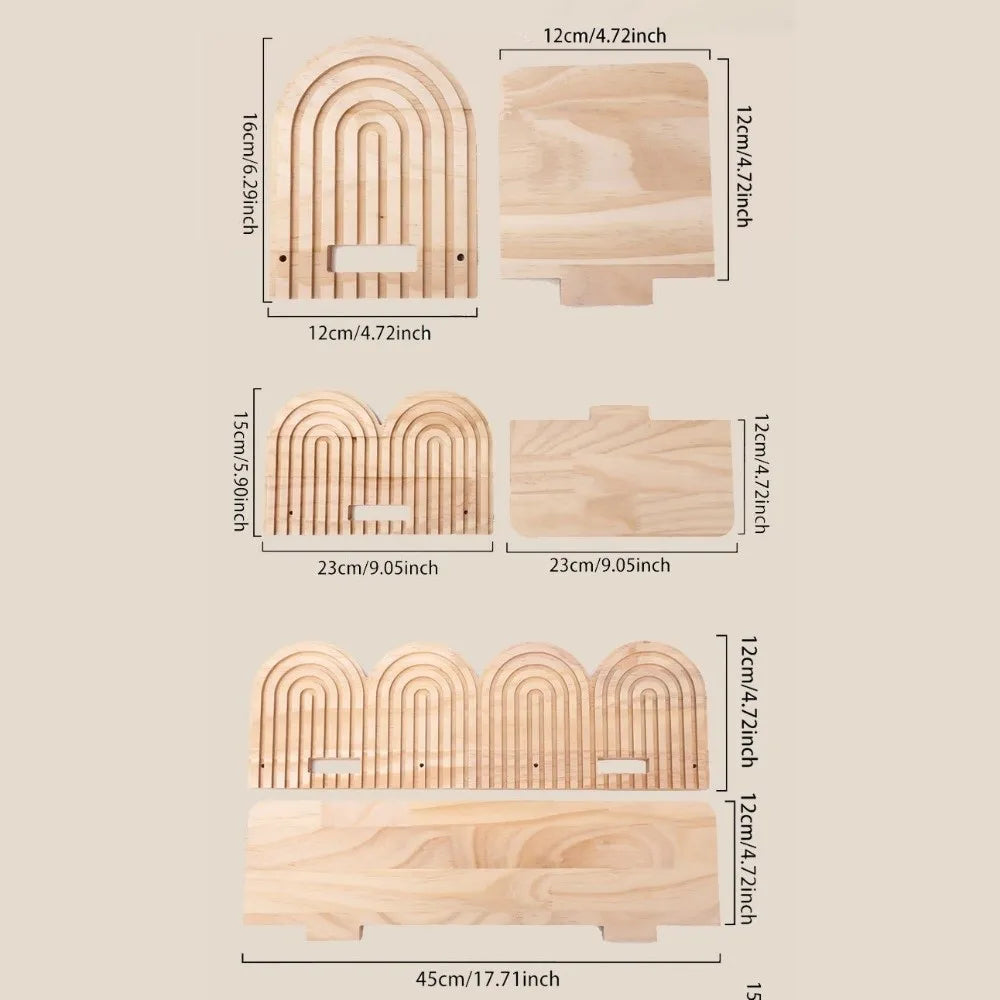 Bohème-Étagère murale bohème en bois – décoration murale design arche