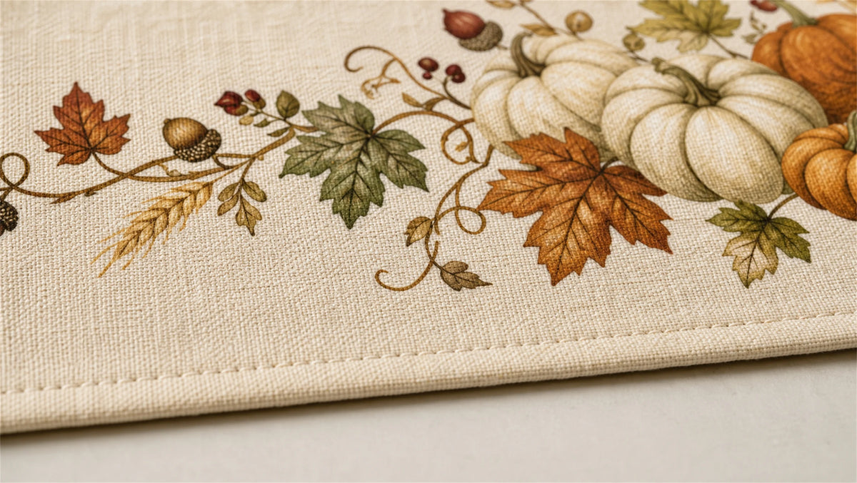 Chemin de table automnal imprimé – Décoration élégante pour table