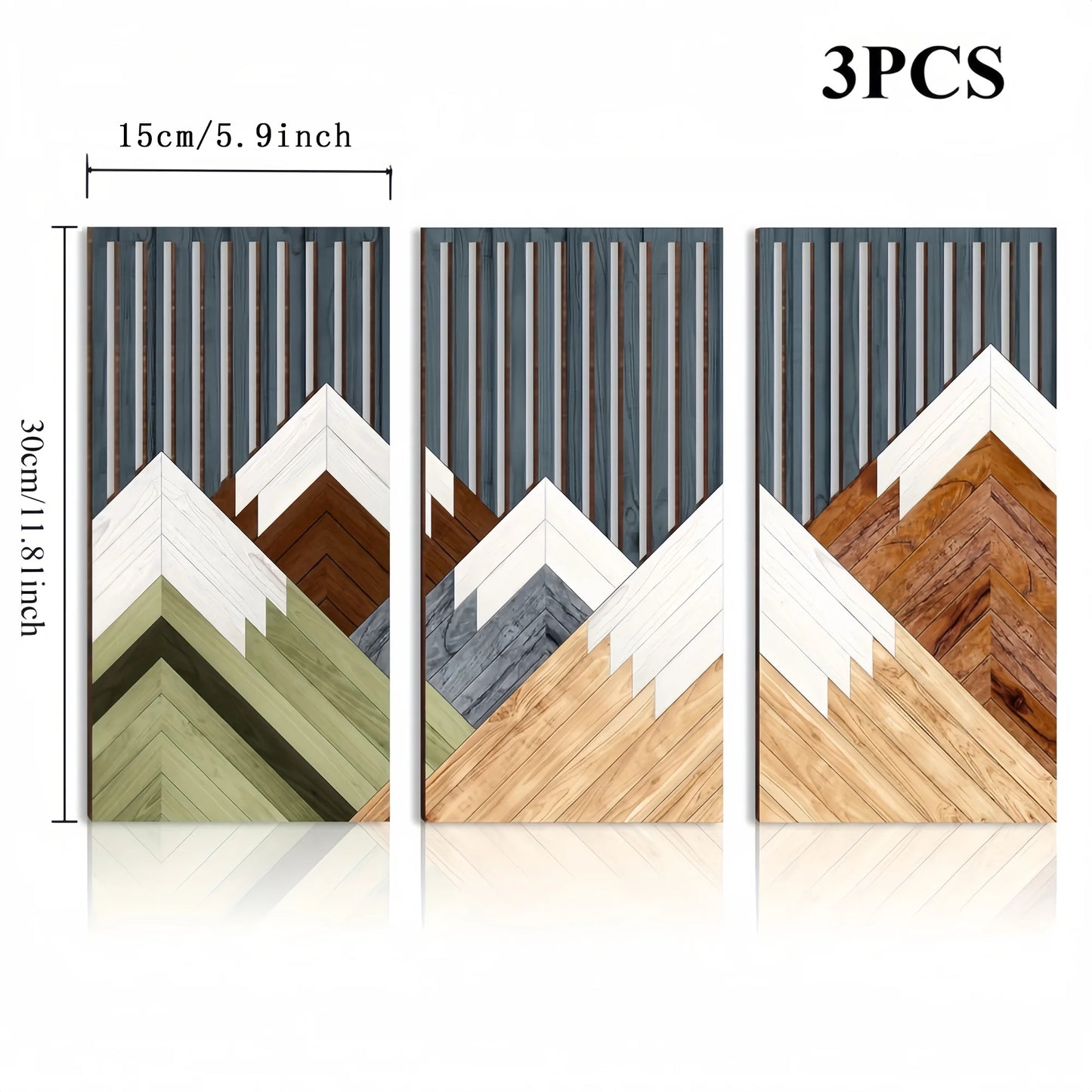 Lot de 3 décorations murales bohèmes en bois ajouré