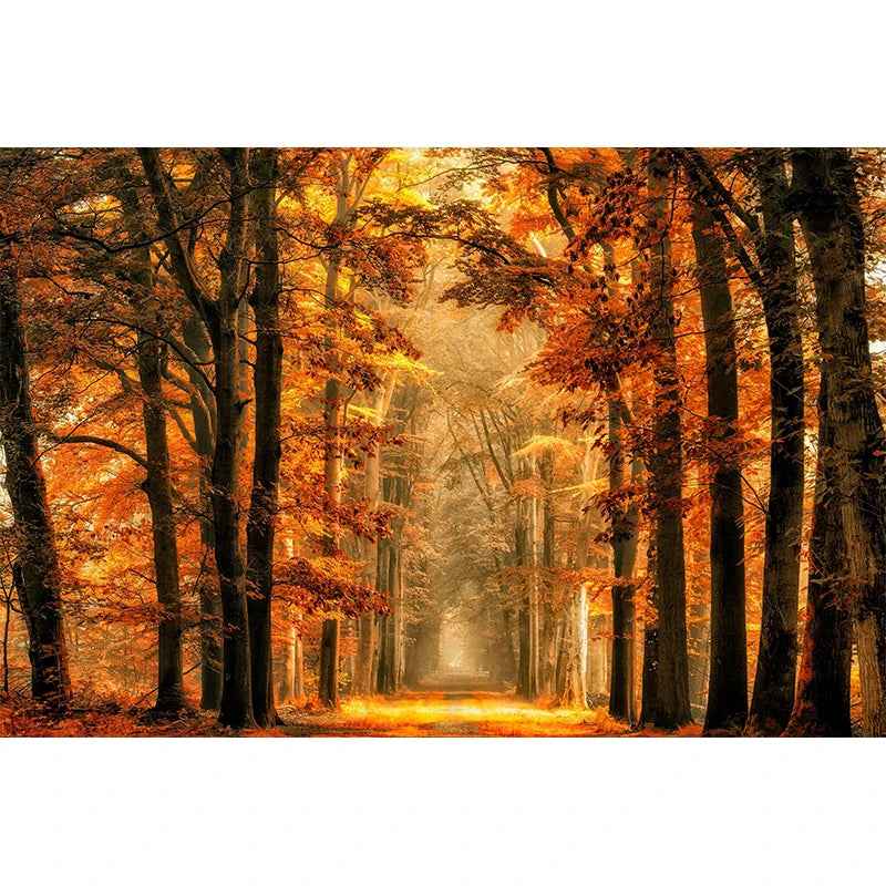 Peinture sur Toile Imprimée de Feuilles Jaunes d'Automne, Vue d'Automne, Paysage, Affiche d'Halloween, Image de Salon, Décoration de Maison