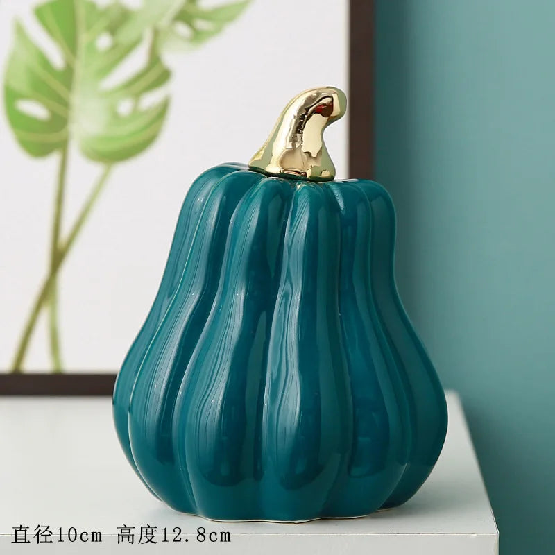 Citrouille décorative en céramique émaillée – Plusieurs coloris