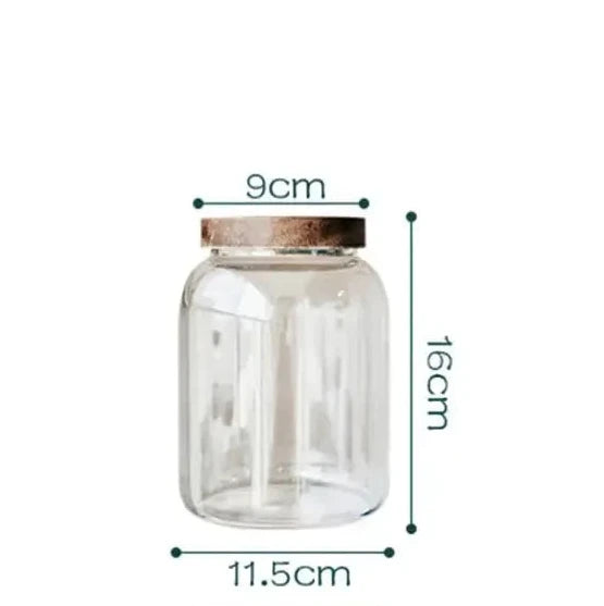prato-Bocaux en verre grand format avec couvercle bois – Rangement élégant