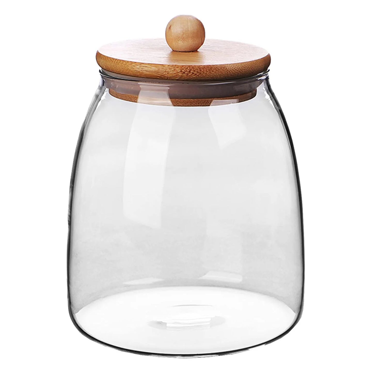 Bocaux en verre hermétiques avec couvercle bois – Rangement élégant