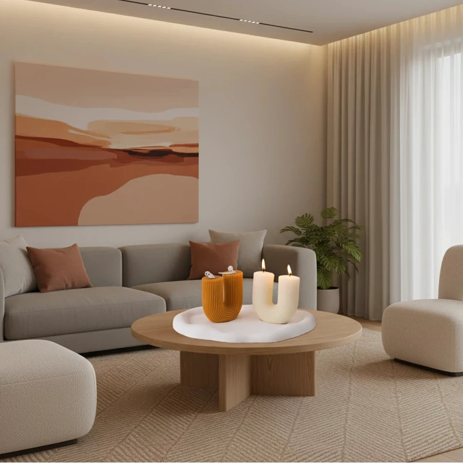 Rainbow-Bougie design sculpturale – décoration élégante et chaleureuse