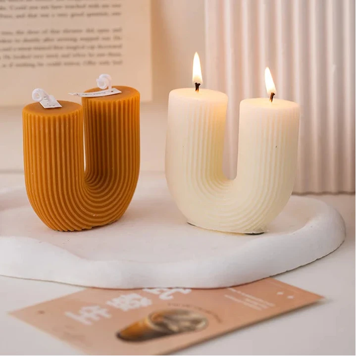 Rainbow-Bougie design sculpturale – décoration élégante et chaleureuse