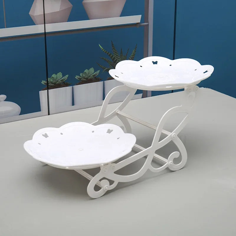 Présentoir décoratif blanc – support élégant pour desserts et décoration