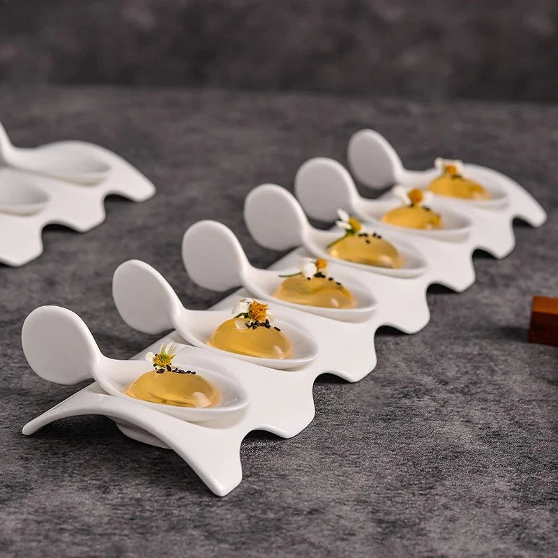 Angie-Plateau apéritif design avec cuillères intégrées – présentation élégante et moderne