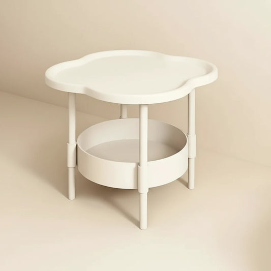 Fista-Table d’appoint ronde avec étagère de rangement