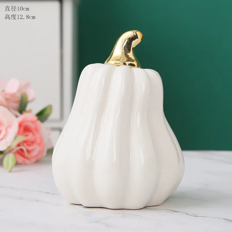 Citrouille décorative en céramique émaillée – Plusieurs coloris