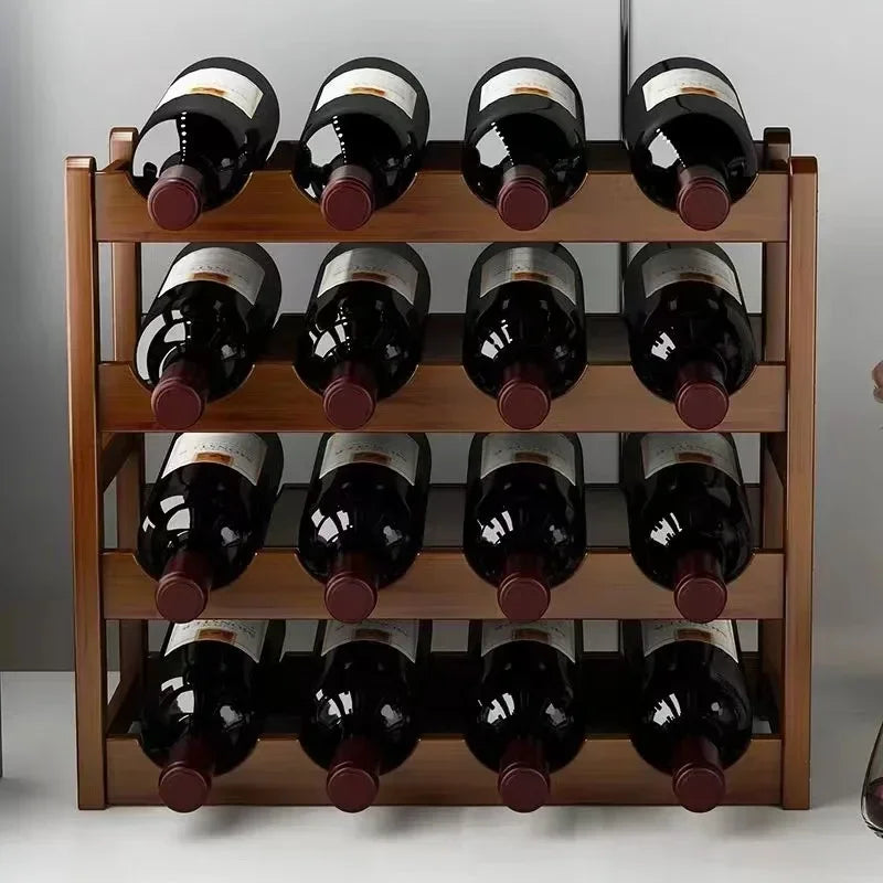 Étagère à vin design en bois – Rangement bouteilles élégant