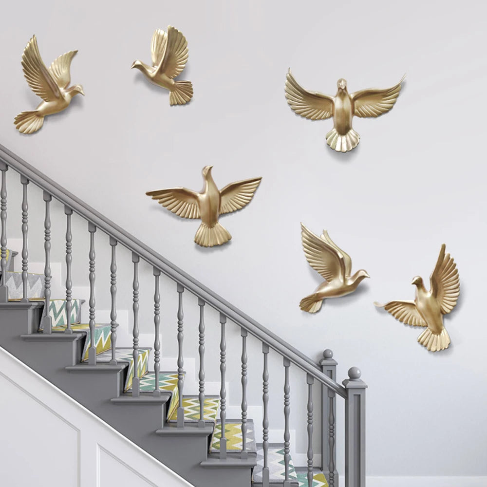 Vola-Décoration murale oiseaux dorés – Design bohème chic et moderne