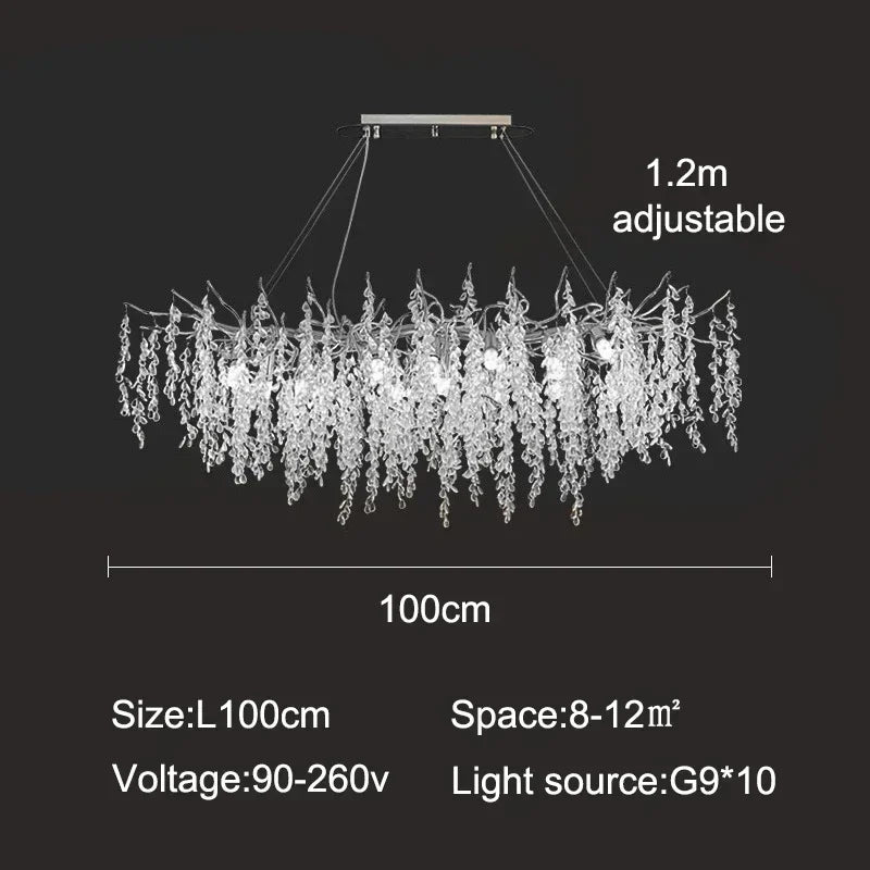 Dubaï-Suspension cristal moderne dorée – lustre design salon