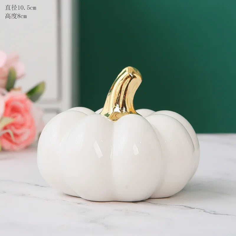 Citrouille décorative en céramique émaillée – Plusieurs coloris