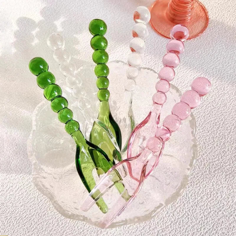 Perlina-Couverts à salade en verre – Élégance raffinée