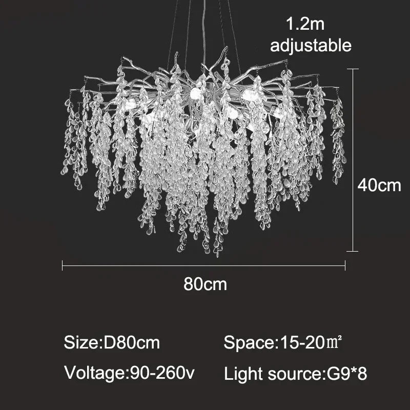 Dubaï-Suspension cristal moderne dorée – lustre design salon