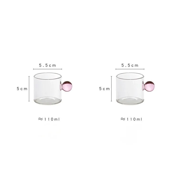 Bubble-Tasses expresso en verre avec anse boule – Lot de 2