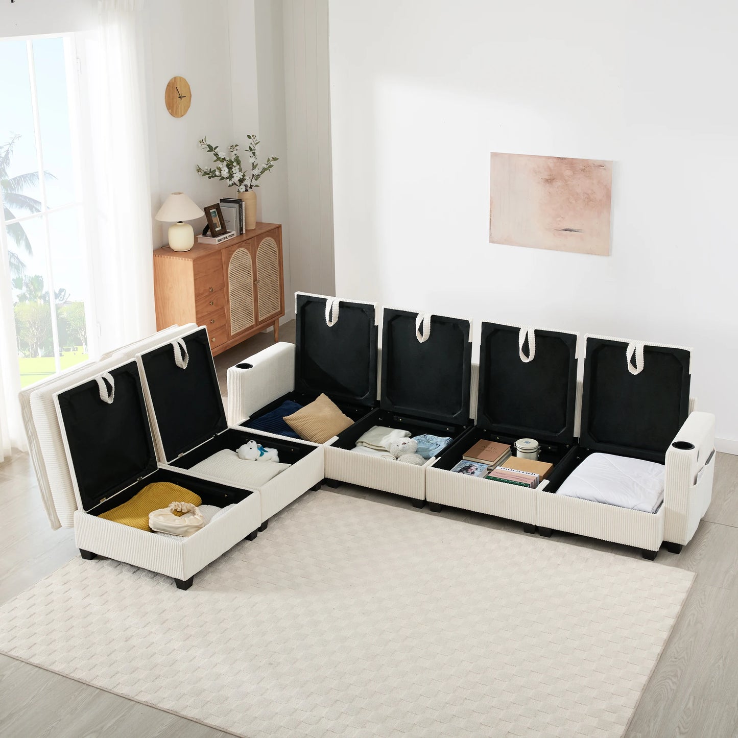 Illa-Canapé design en tissu côtelé – Style moderne et confortable