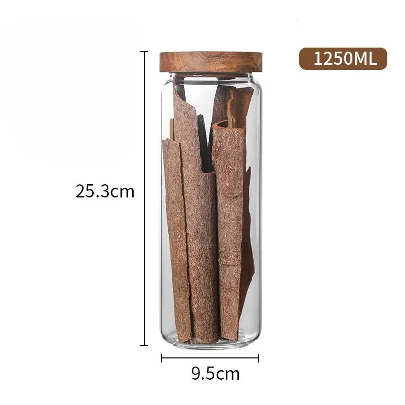 Jo-Bocaux en verre hermétiques avec couvercle en bois – Rangement élégant et pratique