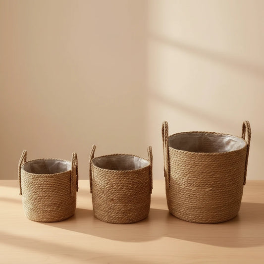 Maré-Panier de rangement en fibres naturelles – Style bohème élégant