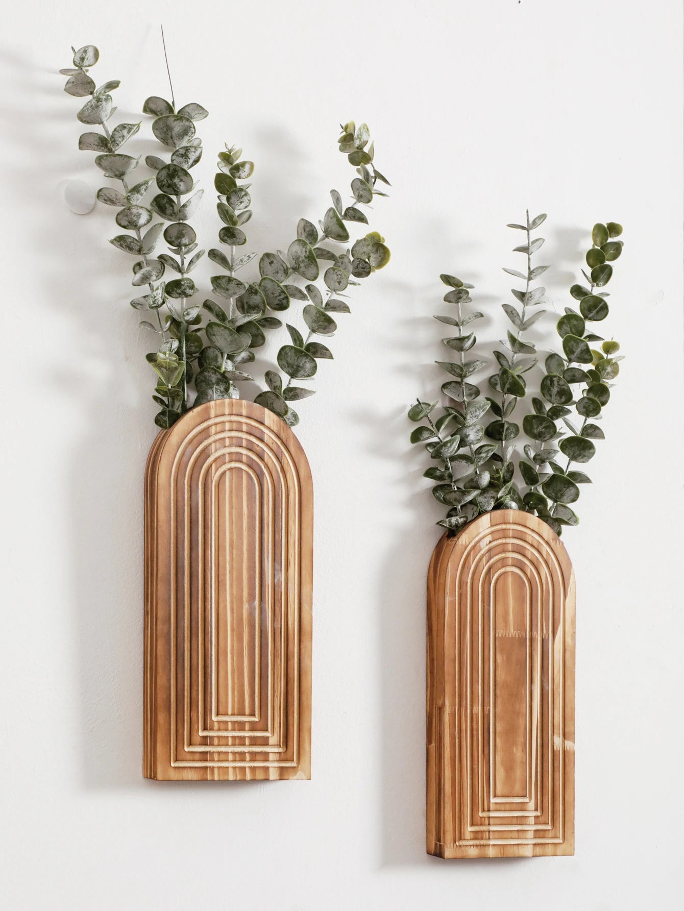 Fuita-Vase mural en bois bohème – décoration murale naturelle (à l’unité ou en lot de 2)