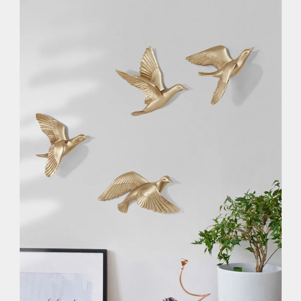 Vola-Décoration murale oiseaux dorés – Design bohème chic et moderne