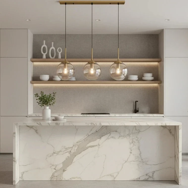 Marbella-Suspension verre ambré design – Luminaire moderne E27 pour salon ou salle à manger