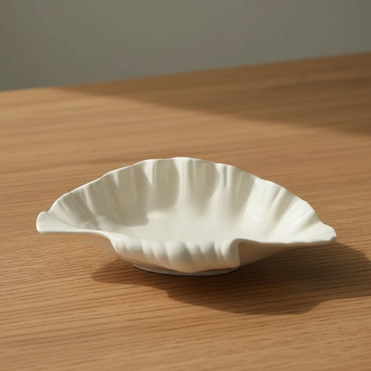 Perle-Vide-poche coquillage en céramique crème
