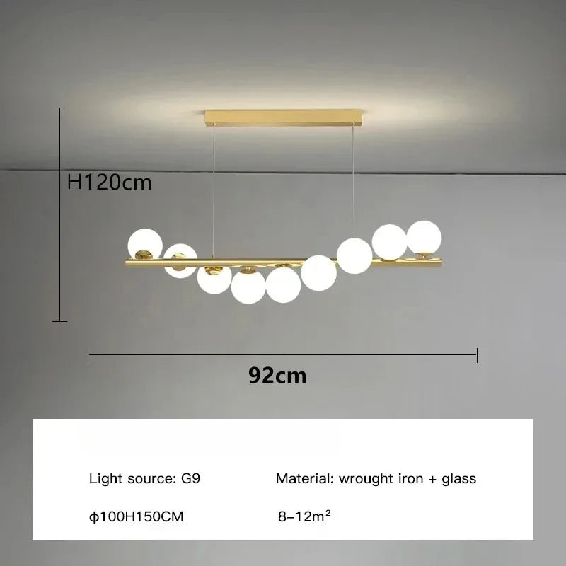 Vella-Lustre design suspendu à globes LED – suspension moderne salle à manger