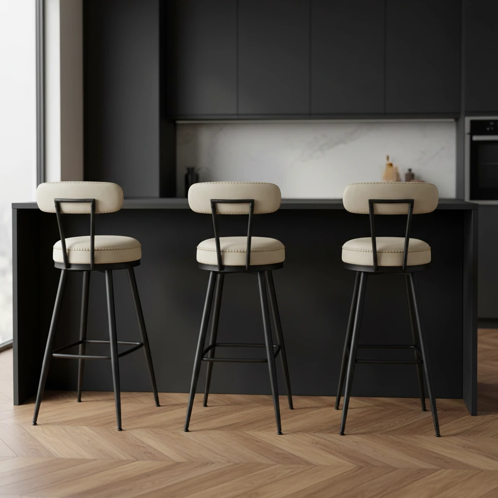 Baron-Lot de 2 tabourets de bar pivotants design minimaliste